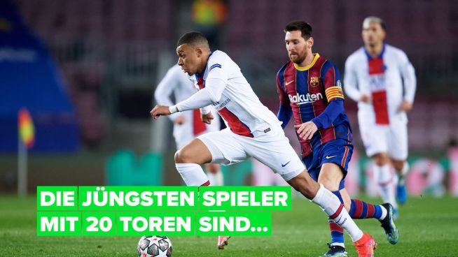 Die jüngsten Spieler mit 20 Toren in der Champions League